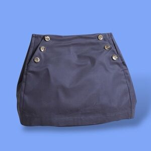 Boden Navy Blue Sailor Side Button Mini Skirt Size 10 Petite